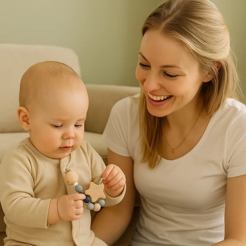 Attache Tétine Montessori | Ma Petite Étoile en Bois & Silicone