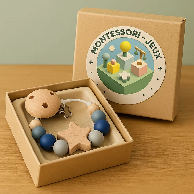 Attache Tétine Montessori | Ma Petite Étoile en Bois & Silicone