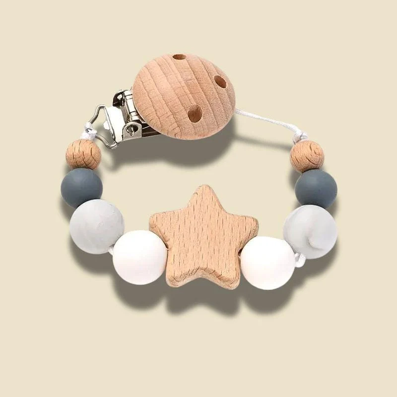 Attache Tétine Montessori | Ma Petite Étoile en Bois & Silicone