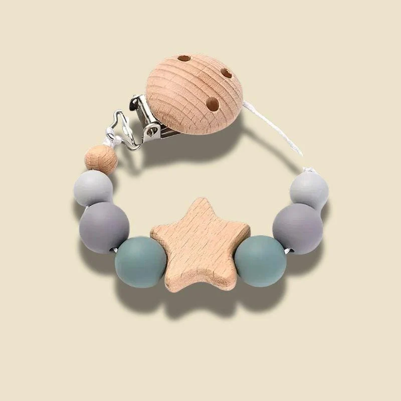 Attache Tétine Montessori | Ma Petite Étoile en Bois & Silicone
