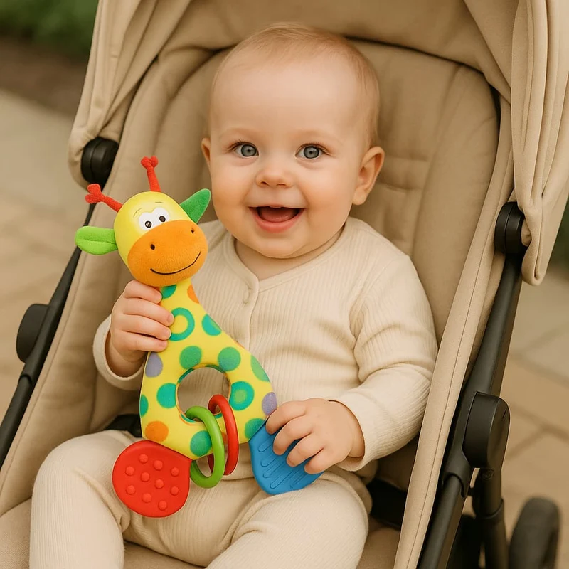 Jouet Montessori Bébé 0–3 mois | Ma Petite Girafe Sensorielle