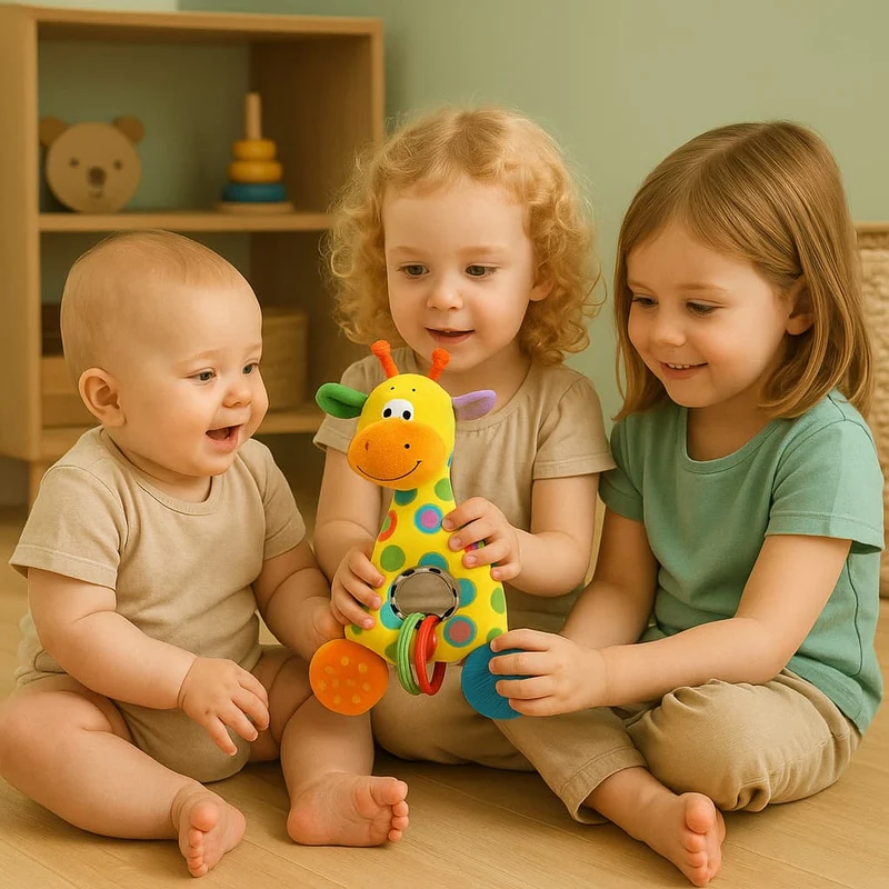 Jouet Montessori Bébé 0–3 mois | Ma Petite Girafe Sensorielle