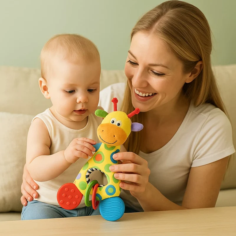 Jouet Montessori Bébé 0–3 mois | Ma Petite Girafe Sensorielle