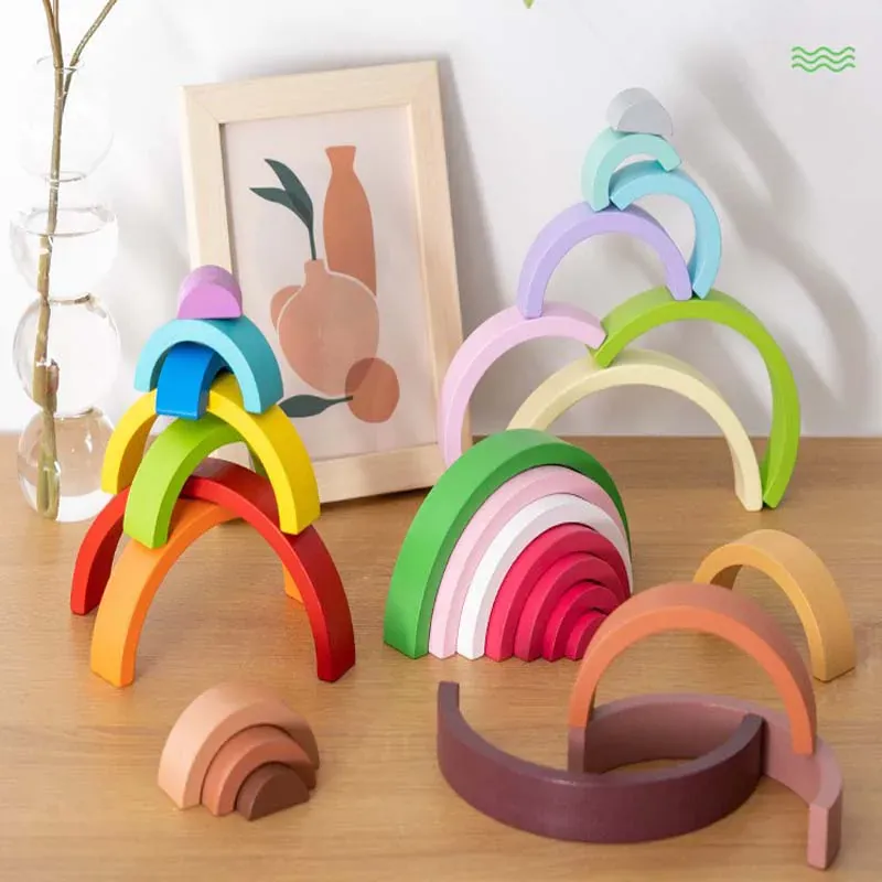 Jouet Montessori 3 ans | Arc-en-Ciel en Bois Évolutif