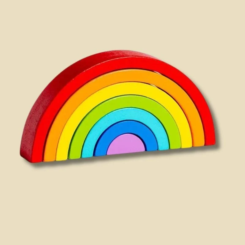 Jouet Montessori 3 ans | Arc-en-Ciel en Bois Évolutif