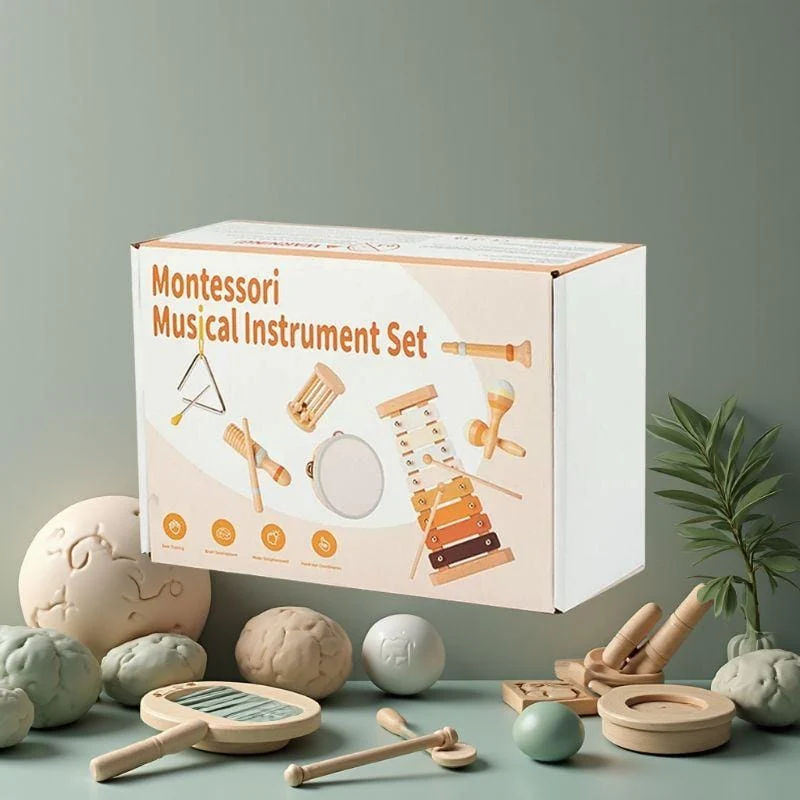 Jouet Montessori 3 ans | Coffret Musical Bébé Music Stars – Éveil Sensoriel en Bois