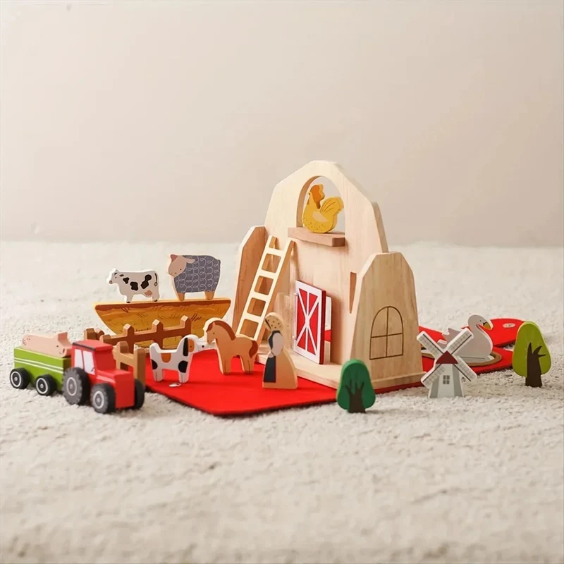 Ferme Jouet Enfant – Mallette Éducative en Bois avec Animaux | Jeu d'Imitation Montessori