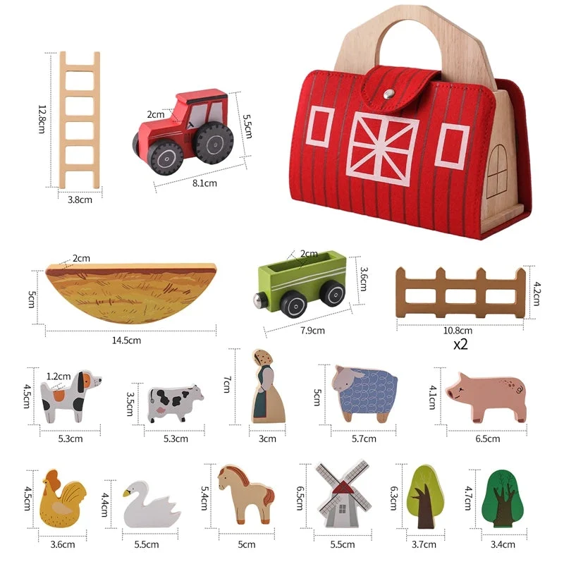 Ferme Jouet Enfant – Mallette Éducative en Bois avec Animaux | Jeu d'Imitation Montessori