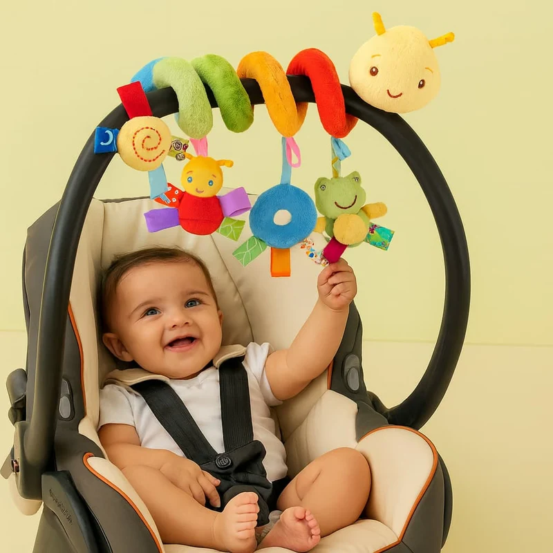 Jouet Montessori Bébé | Chenille Enroulée – Éveil sensoriel nomade dès la naissance