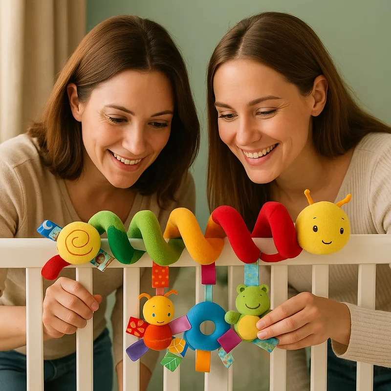 Jouet Montessori Bébé | Chenille Enroulée – Éveil sensoriel nomade dès la naissance