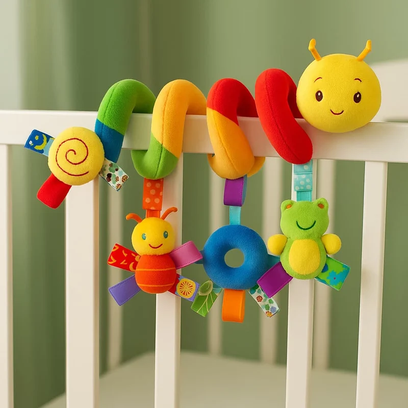 Jouet Montessori Bébé | Chenille Enroulée – Éveil sensoriel nomade dès la naissance
