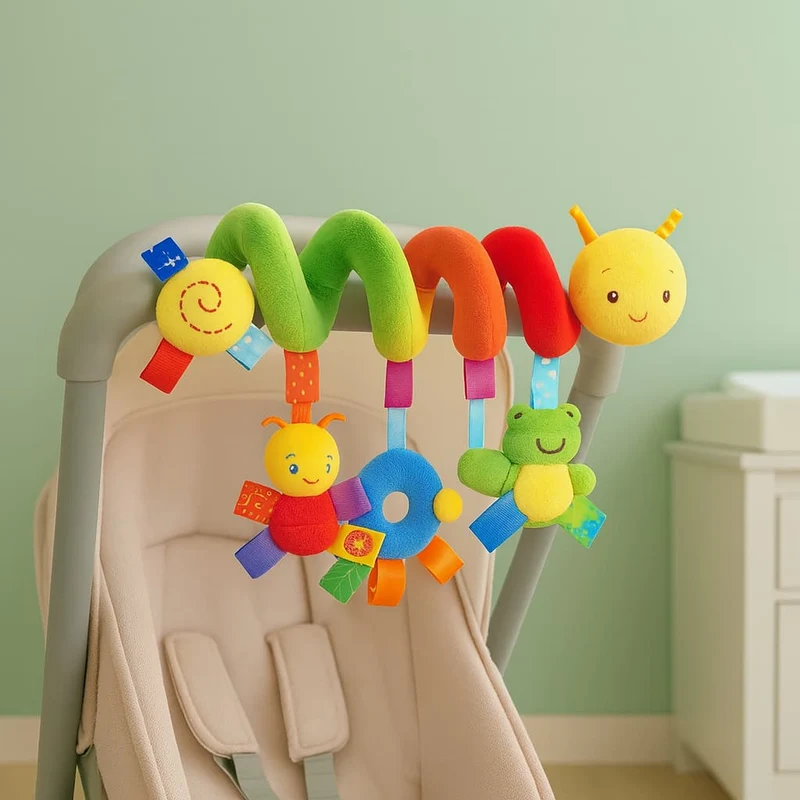 Jouet Montessori Bébé | Chenille Enroulée – Éveil sensoriel nomade dès la naissance