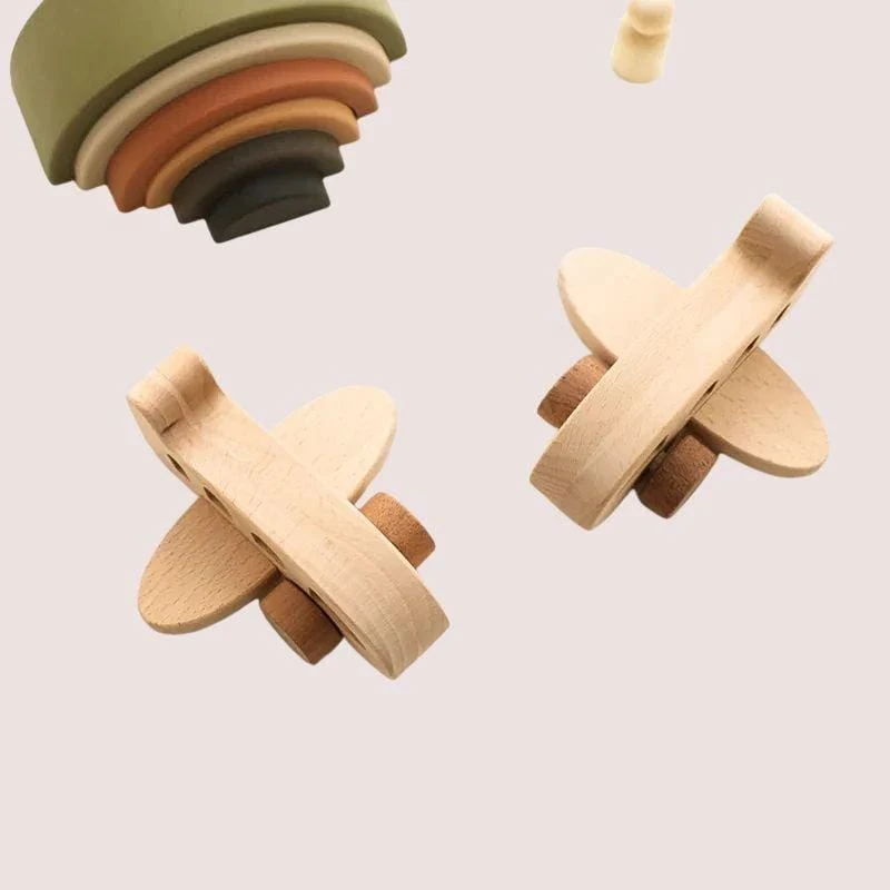 Jeu Montessori 1 an | Avion Billes Folles – Jouet d’éveil en bois naturel