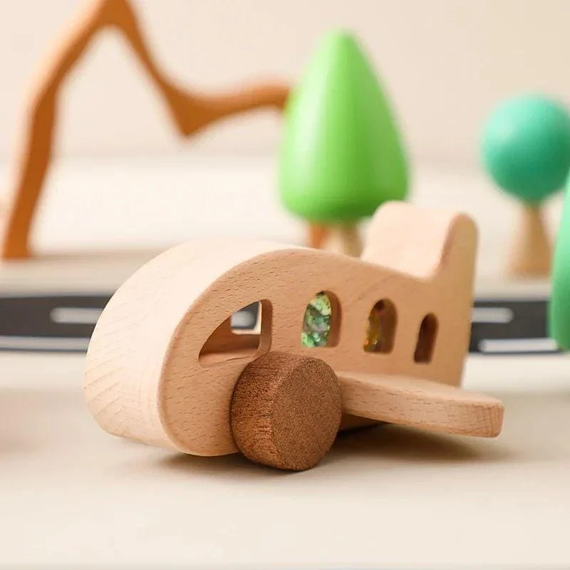 Jeu Montessori 1 an | Avion Billes Folles – Jouet d’éveil en bois naturel