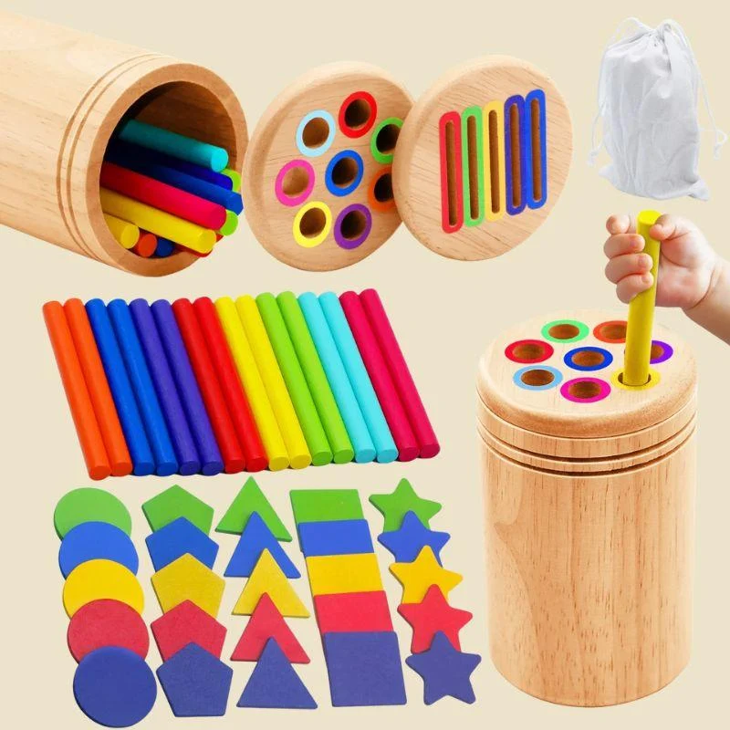Jeu Montessori 3 ans | Jeu de Tri Arc-en-Ciel en Bois