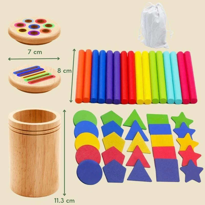 Jeu Montessori 3 ans | Jeu de Tri Arc-en-Ciel en Bois