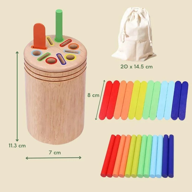 Jeu Montessori 3 ans | Jeu de Tri Arc-en-Ciel en Bois