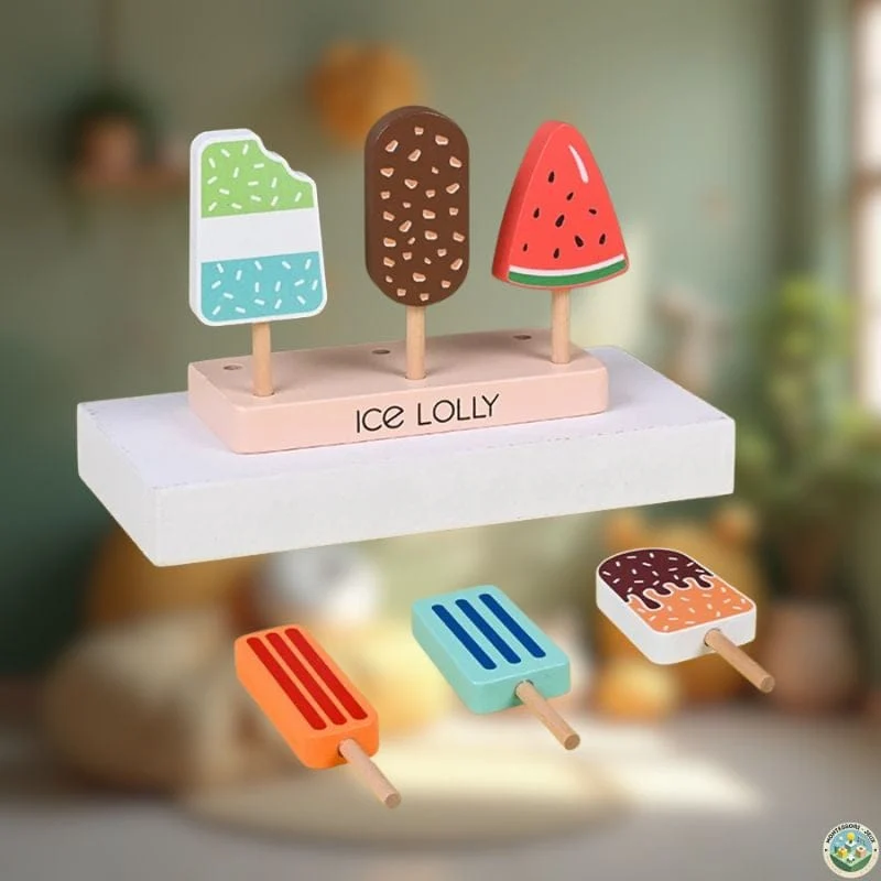 Jeu d’imitation Montessori | Sucettes en bois pastel (dès 3 ans)