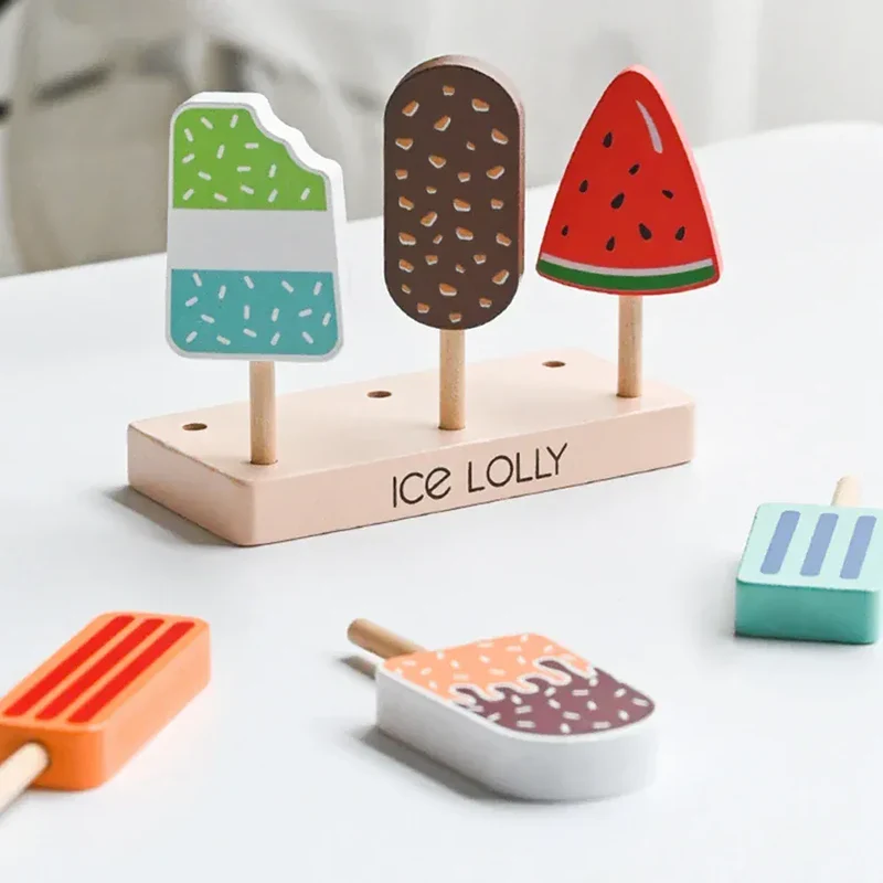 Jeu d’imitation Montessori | Sucettes en bois pastel (dès 3 ans)