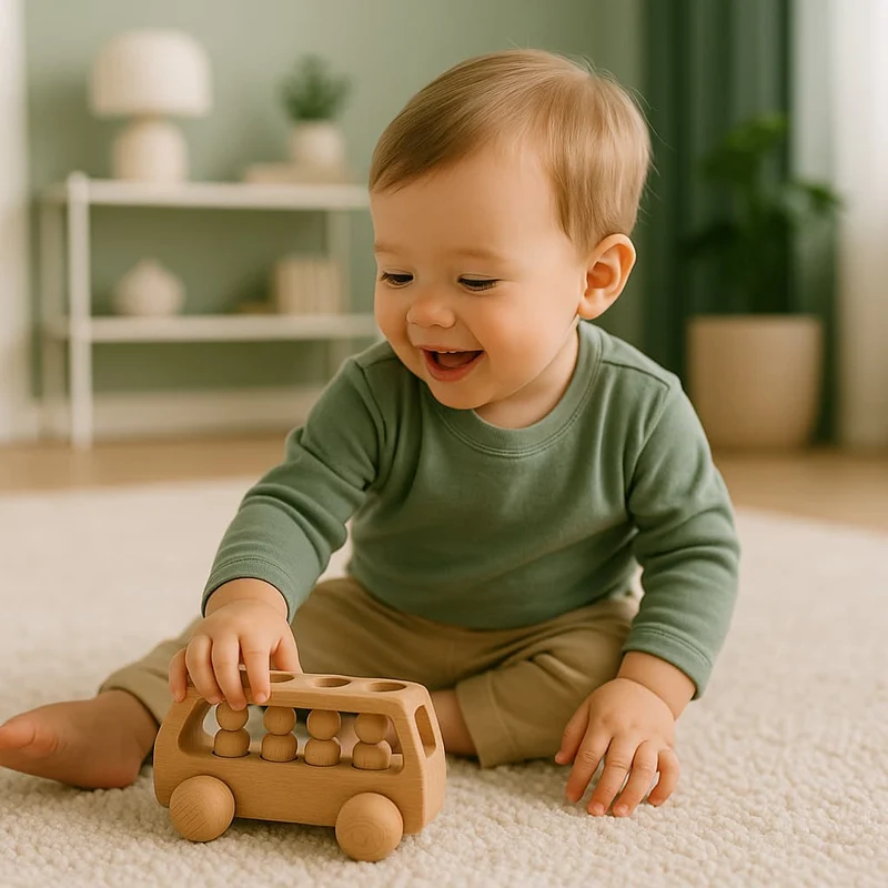 Jouet Montessori en Bois | Bus éducatif pour l’éveil et la motricité