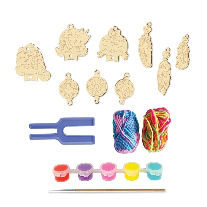 Kit Créatif Porte-clés Pompons Oiseaux – Créez 3 Pendentifs à Personnaliser
