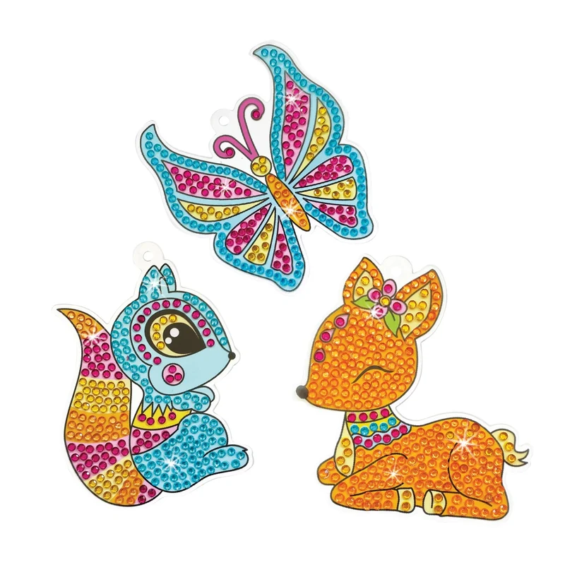 Décoration de Fenêtre en Strass Animaux de la Forêt – Kit Créatif à Suspendre