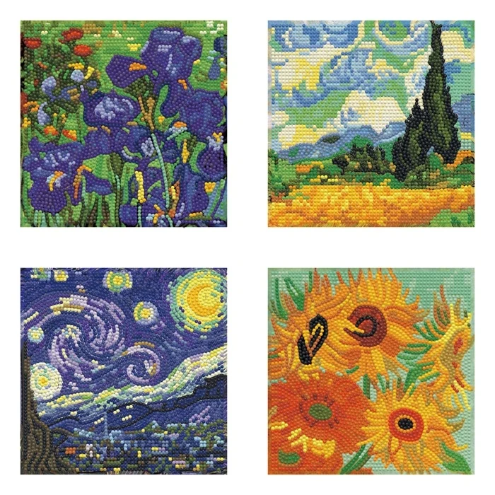 Mini DOTZ® Van Gogh Quartet – Kit Diamond Painting 4 Chefs-d'Œuvre de Van Gogh
