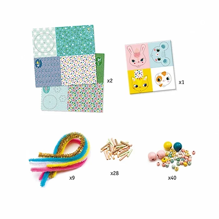 Enfilage Fées Djeco – Kit Créatif Perles & Fils Chenille pour Enfants