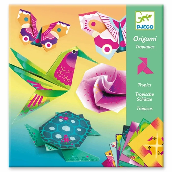 Origami Tropiques Djeco – Kit Créatif Pliage Papier Enfant