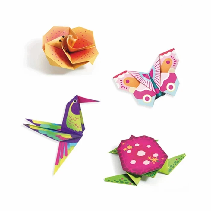 Origami Tropiques Djeco – Kit Créatif Pliage Papier Enfant