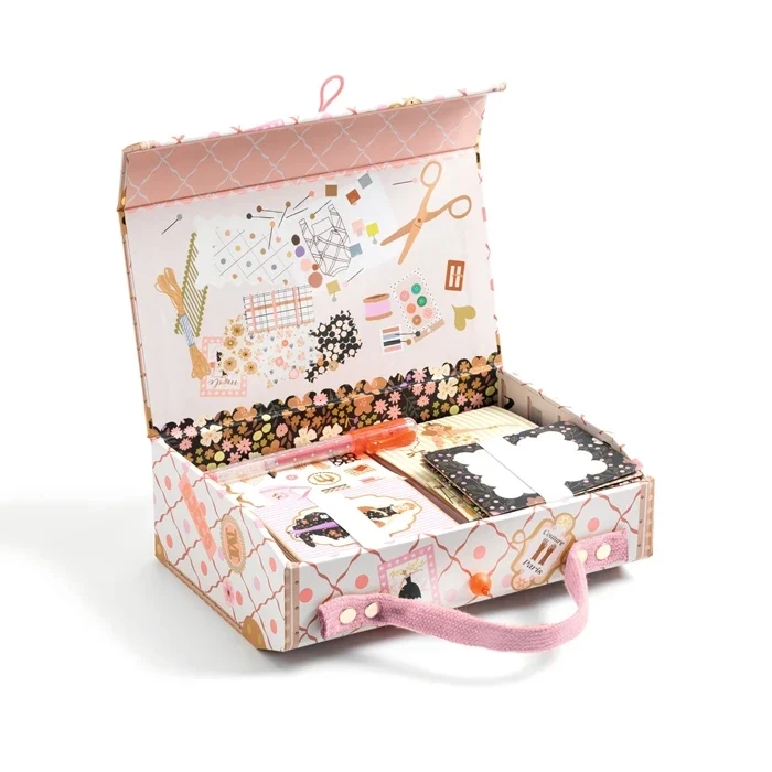 Valise de Papeterie Tinou – Coffret Créatif Mode et Correspondance Enfant