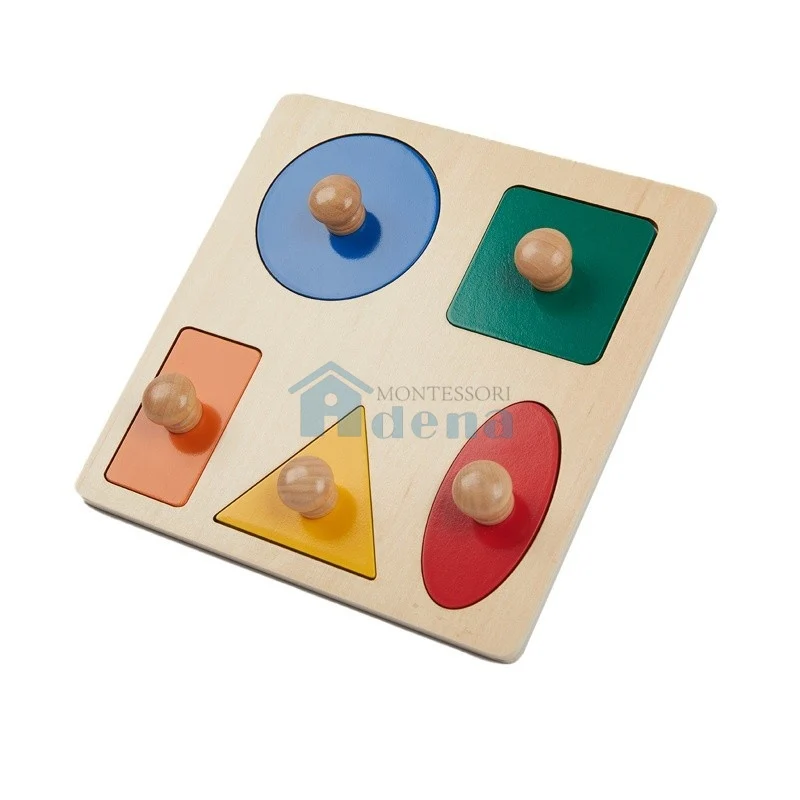 Adena Montessori Materials 5-shape Puzzle Infants and Toddlers