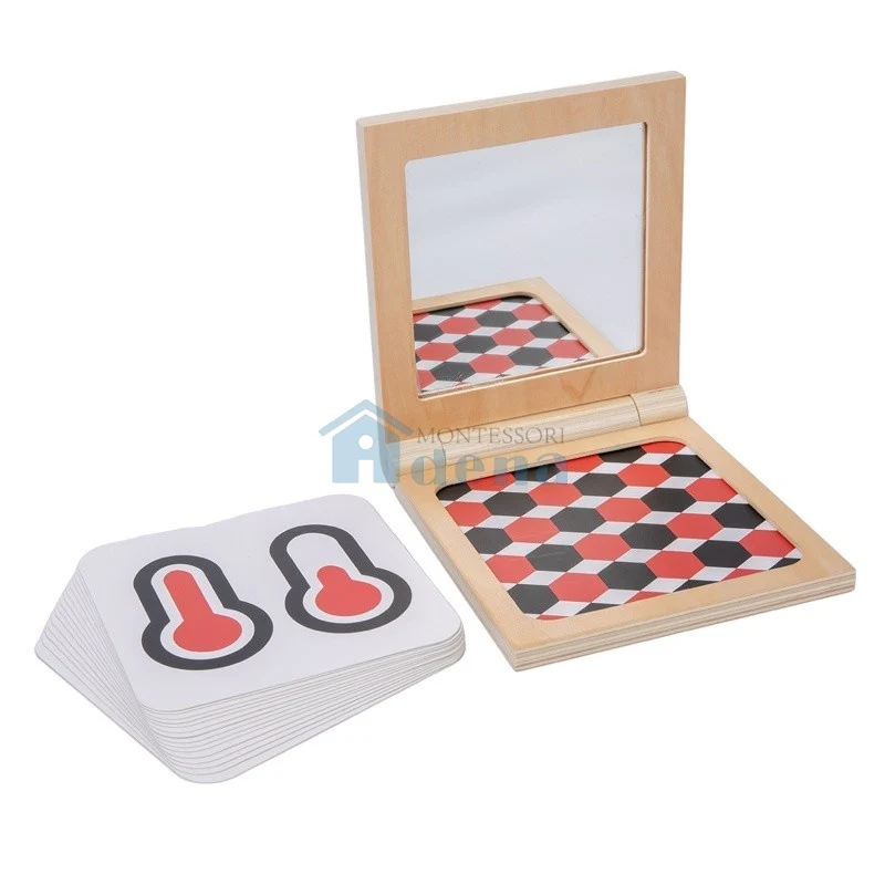 Adena Montessori Materials Foldable Wooden Book Frame with Mirror