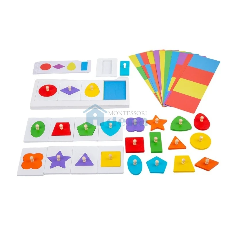 Adena Montessori Educational Wooden Toys Color Shapes Puzzle