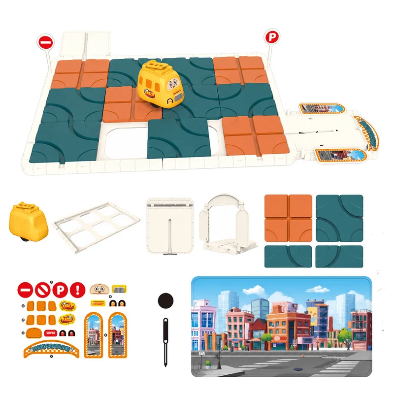 Sliding Track Maze Puzzle with Automatic Sensor Car