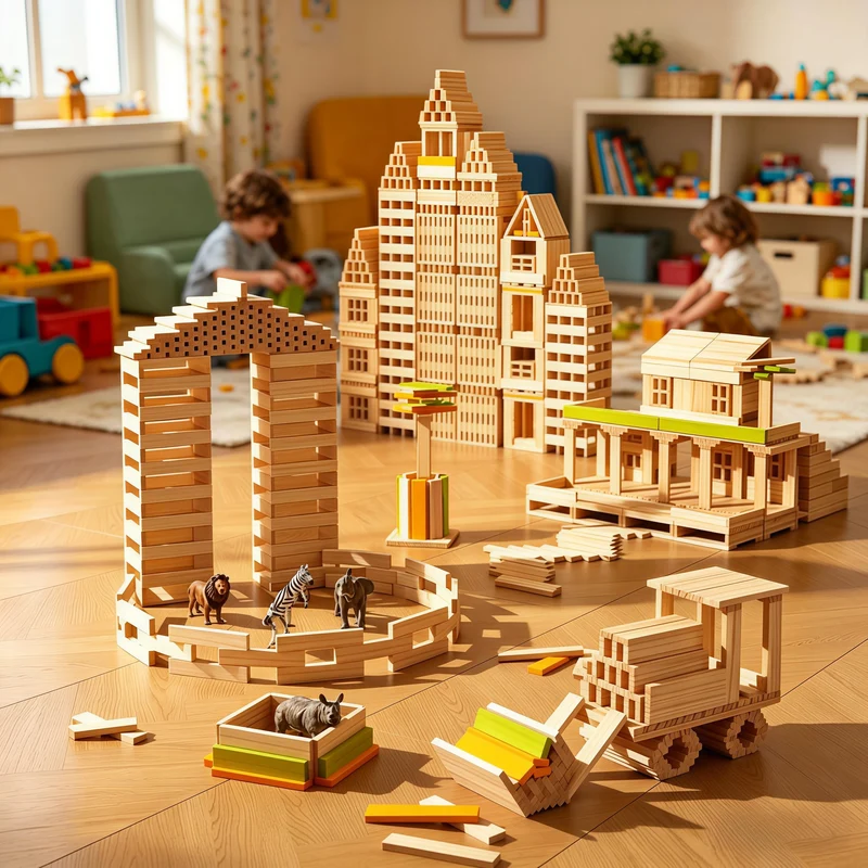 Planchettes de construction en bois pour jeux d’équilibre