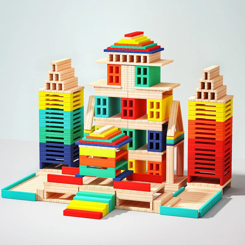 Planchettes de construction en bois pour jeux d’équilibre