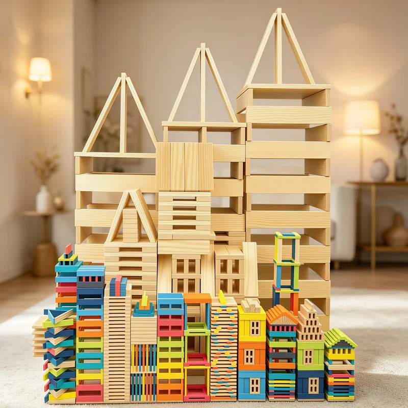 Planchettes de construction en bois pour jeux d’équilibre