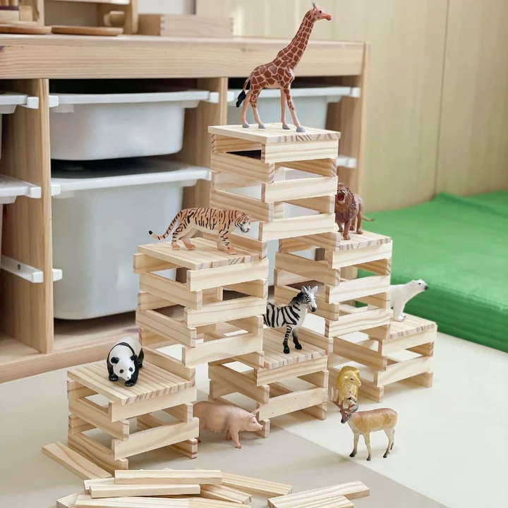 Planchettes de construction en bois pour jeux d’équilibre