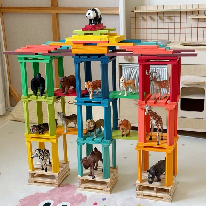 Planchettes de construction en bois pour jeux d’équilibre