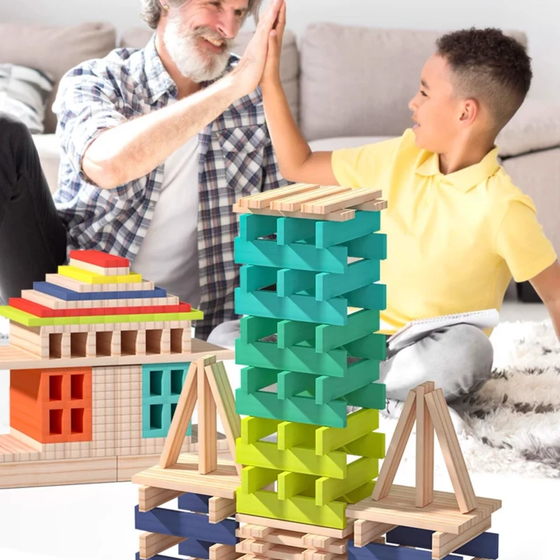 Planchettes de construction en bois pour jeux d’équilibre