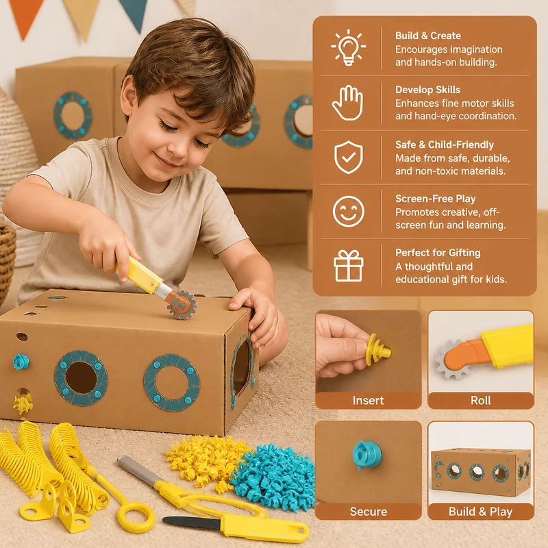 Kit d’outils pour constructions en carton pour enfants