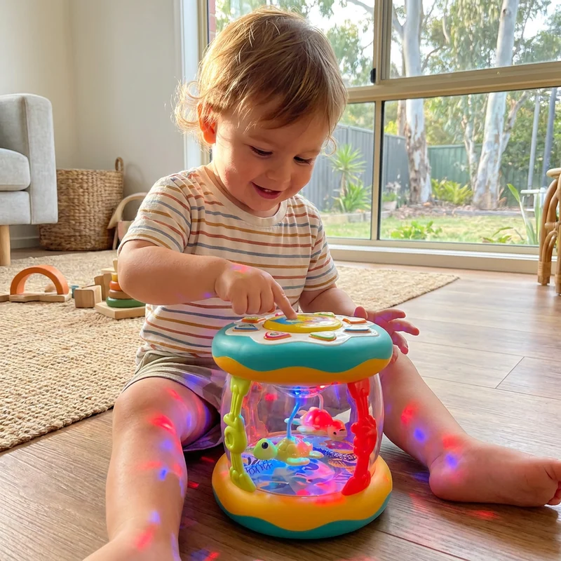Jouet musical interactif avec lumières et berceuses