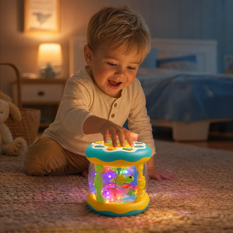 Jouet musical interactif avec lumières et berceuses