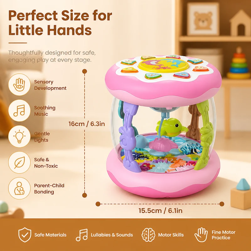 Jouet musical interactif avec lumières et berceuses