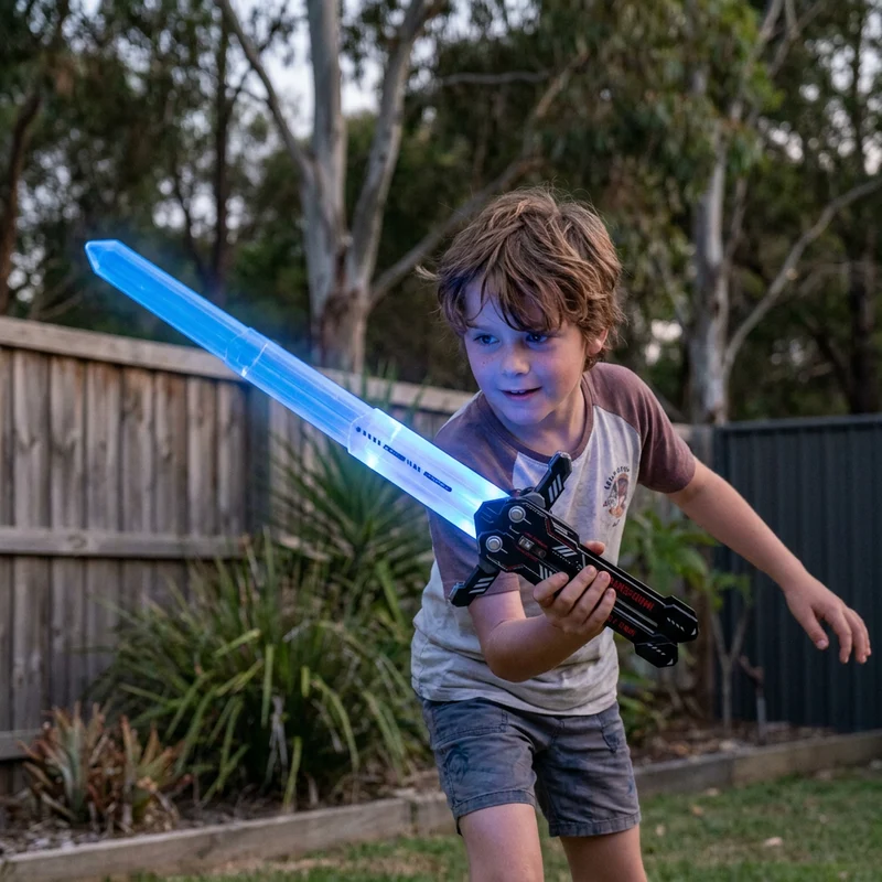 Épée papillon télescopique lumineuse pour jeu d’imitation
