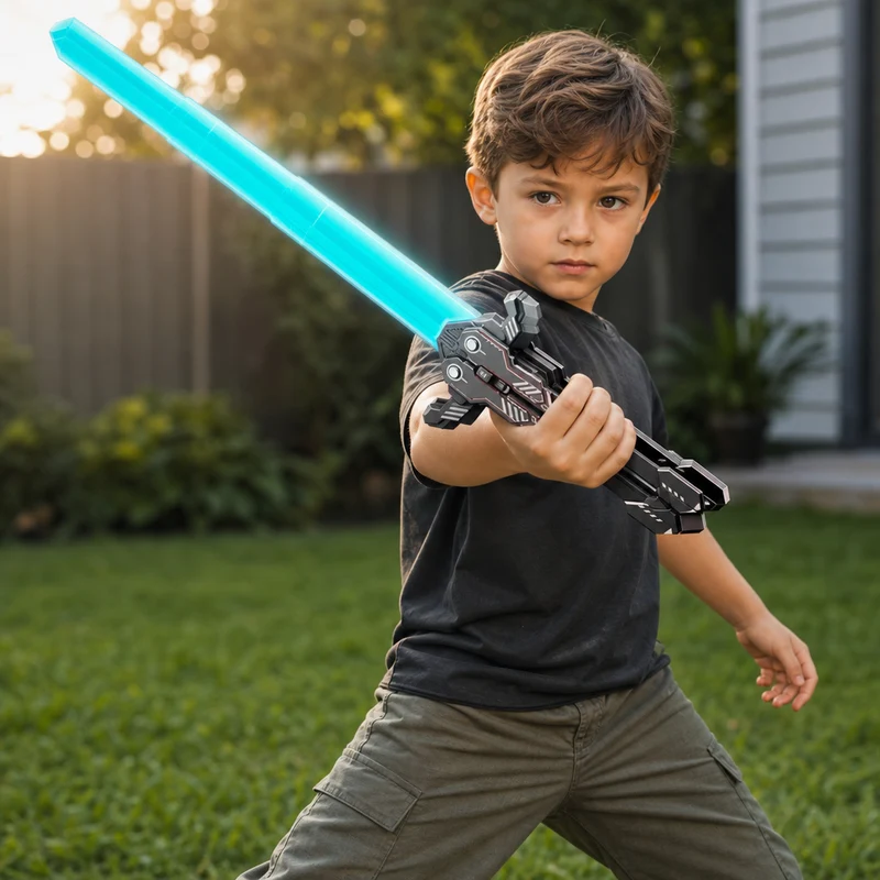 Épée papillon télescopique lumineuse pour jeu d’imitation
