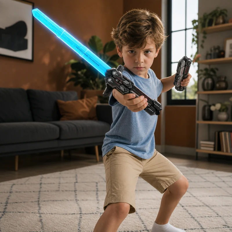 Épée papillon télescopique lumineuse pour jeu d’imitation