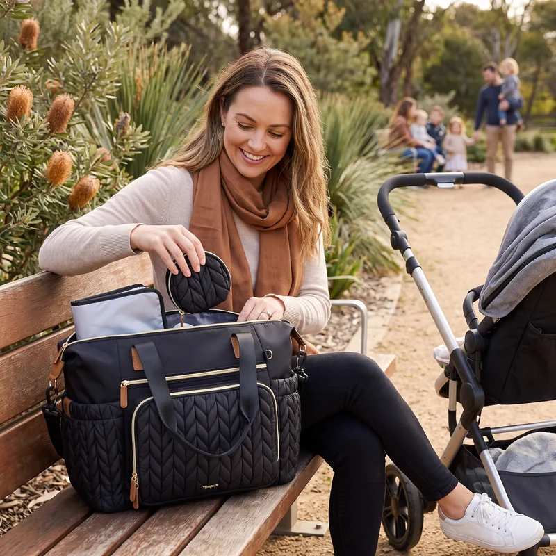 Sac à langer imperméable grande capacité avec matelas et étui à tétine