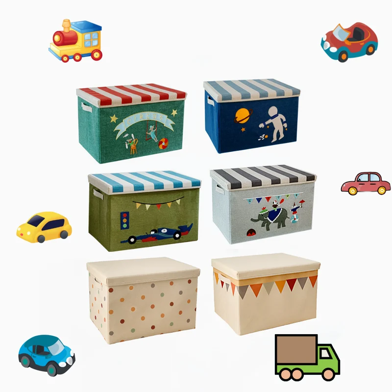 Lot de 6 boîtes de rangement pliables avec couvercle empilable
